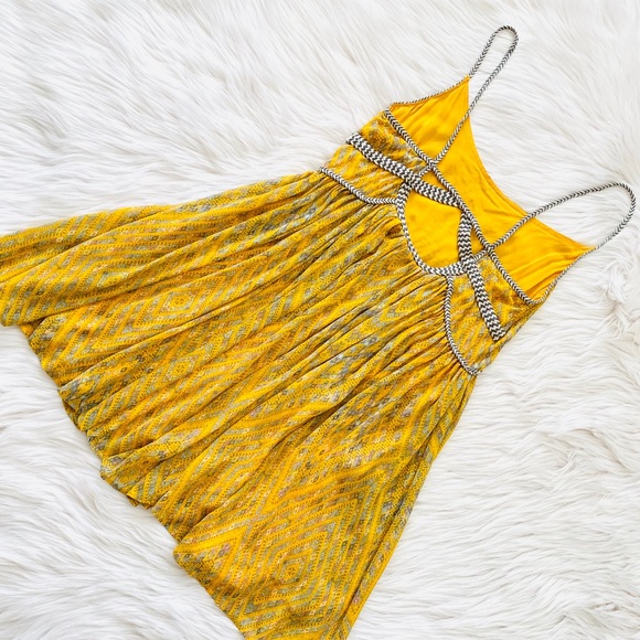 Free People Yellow Mini Dress - Picture 2 of 5
